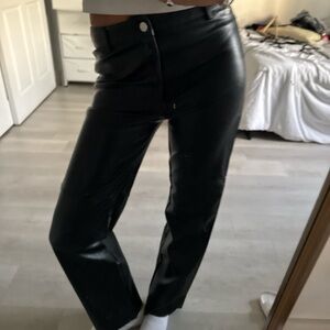 Black Faux Leather Pants